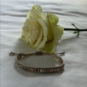 Silver and Gold Crescent Rhinestone Bracelet